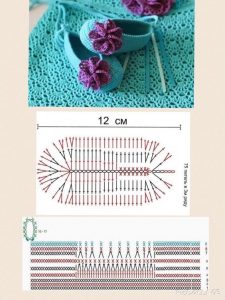 Imagen de patron de zapatitos azules y lilas a crochet y ganchillo