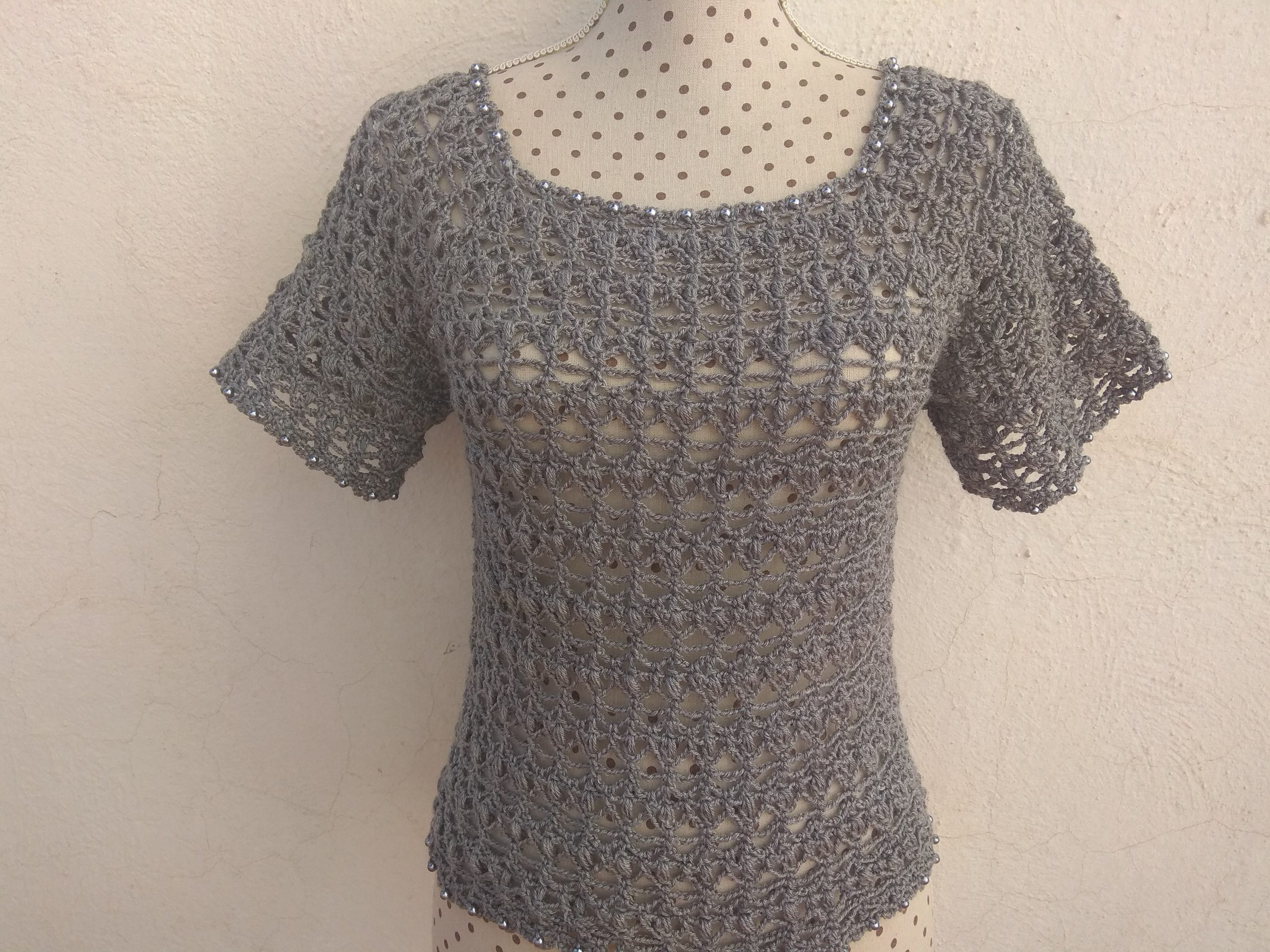 Crochet new year's eve party blouse - Patrones Crochet Majovel
